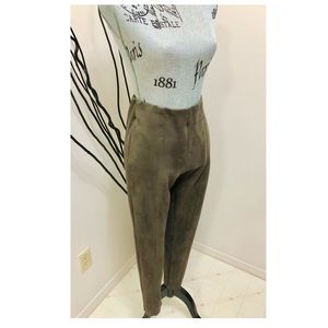 Zara Brown Suede Stretch Ankle Pants/Jeggings